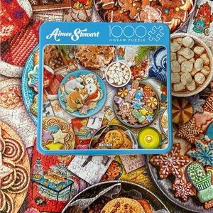 Buffalo Games 1000-Piece Jigsaw Puzzle Aimee Stewart Cookies & Cocoa in Tin box